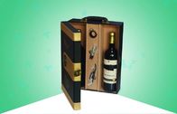 Ekskluzywne / szlachetne papierowe pudełka do pakowania, drewniane pudełko na wino z efektem złotego aksamitu