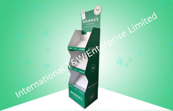 kupować Matowe wykończenie Pop Cardboard Display 3 półkowy stojak na chleb Łatwa w budowie struktura online manufacture
