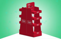 Red POS Cardboard Advertising Wyświetla 2-stronne cztery półki o dużej przestrzeni stabilnej