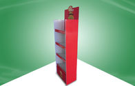 Red Four Shelf Cardboard Free Standing Display Units PP Lamination for Snack