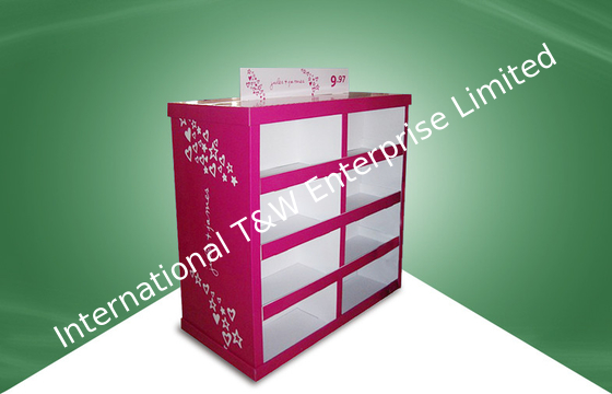 Rose Red Strong Paper Cardboard Pallet Display in Stores 80X60X130CM