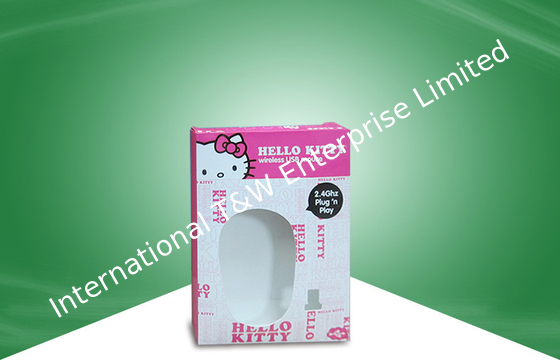 Pełnokolorowe papierowe pudełka opakowaniowe pudełko kartonowe z oknem dla myszy Hello Kitty